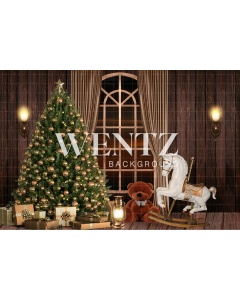 Fabric Photography Background Christmas Living Room / 2478