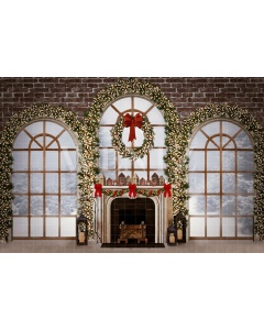 Fabric Photography Background Christmas Living Room / 2480