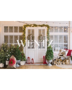 Fabric Photography Background Christmas House Facade / 2489