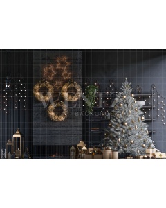 Fabric Photography Background Christmas Living Room / 2499