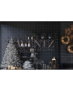 Fabric Photography Background Christmas Living Room / 2500