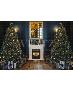 Fabric Photography Background Christmas Living Room / 2503