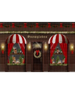 Fabric Photography Background Christmas Snow Globe Store / Backdrop 2518