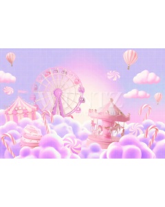 Fabric Photography Background Candy Amusement Park / Backdrop 2550