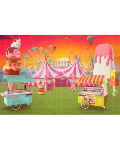 Fabric Photography Background Summer Circus / Backdrop 2551