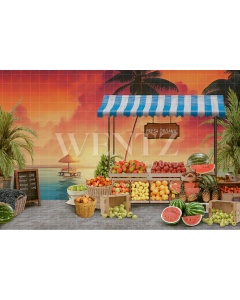 Fabric Photography Background Tropical Fruit Stand / Backdrop 2552