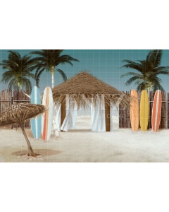 Fabric Photography Background Summer at the Beach / Backdrop 2555