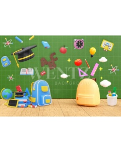 Fabric Photography Background Back to School ABC / Backdrop 2560