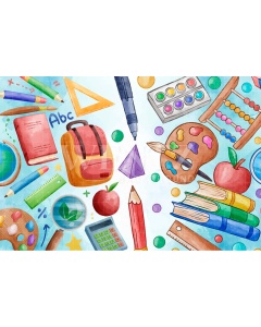 Fabric Photography Background Back to School ABC / Backdrop 2563