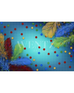 Fabric Photography Background Carnival Feathers / Backdrop 2569