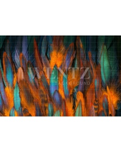 Fabric Photography Background Colorful Carnival Feathers / Backdrop 2572