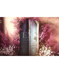 Fabric Photography Background Scenery with Flower Door / Backdrop 2812