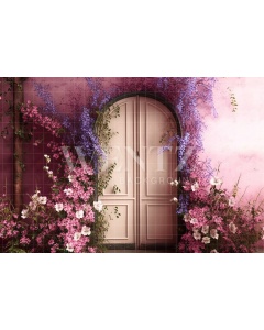 Fabric Photography Background Pink Scenery with Flowers / Backdrop 2815