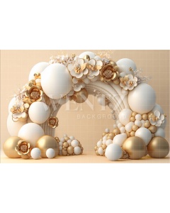 Fabric Photography Background Cake Smash White and Gold / Backdrop 2902