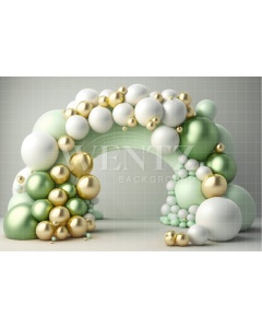 Fabric Photography Background Cake Smash Green and Gold / Backdrop 2903