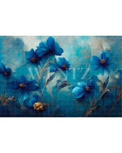 Fabric Photography Background Blue Floral / Backdrop 2911