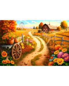 Fabric Photography Background Road to Farm / Backdrop 2949