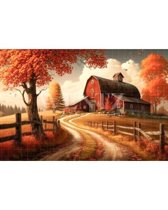 Fabric Photography Background Road to Barn / Backdrop 2953