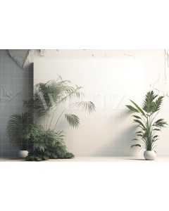 Fabric Photography Background Nature White Scenery with Plants / Backdrop 2969