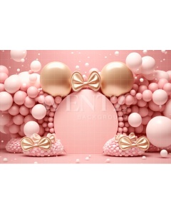 Fabric Photography Background Cake Smash Pink with Bows / Backdrop 2985