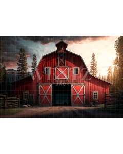 Fabric Photography Background Fall Barn / Backdrop 2986