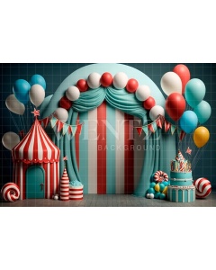 Fabric Photography Background Circus with Balloons / Backdrop 2987