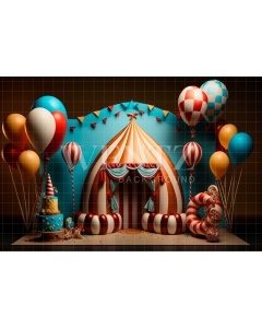 Fabric Photography Background Circus with Balloons / Backdrop 2988