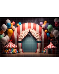 Fabric Photography Background Circus with Balloons / Backdrop 2989