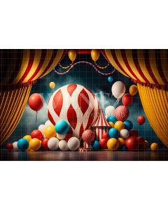 Fabric Photography Background Cake Smash Circus with Balloons / Backdrop 3013