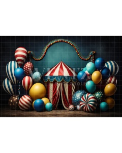 Fabric Photography Background Cake Smash Circus with Balloons / Backdrop 3014