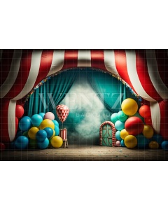 Fabric Photography Background Cake Smash Circus with Balloons / Backdrop 3015