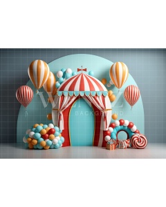 Fabric Photography Background Cake Smash Circus with Balloons / Backdrop 3016