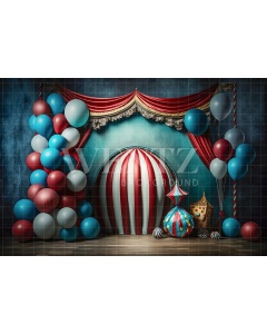 Fabric Photography Background Cake Smash Circus with Balloons / Backdrop 3017