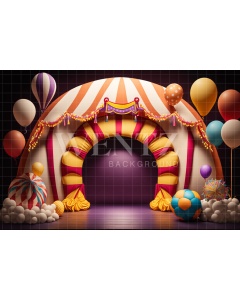 Fabric Photography Background Cake Smash Circus with Balloons / Backdrop 3018