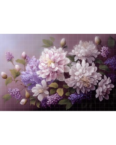 Fabric Photography Background Lilac Floral Fine Art / Backdrop 3024