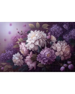 Fabric Photography Background Lilac Floral Fine Art / Backdrop 3025