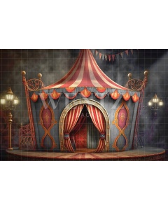 Fabric Photography Background Circus Tent with Lights / Backdrop 3048