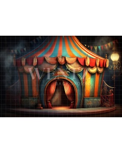 Fabric Photography Background Circus Tent with Lights / Backdrop 3049