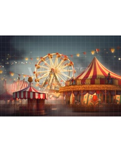 Fabric Photography Background Amusement Park / Backdrop 3050