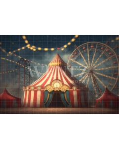 Fabric Photography Background Circus in the Amusement Park / Backdrop 3055