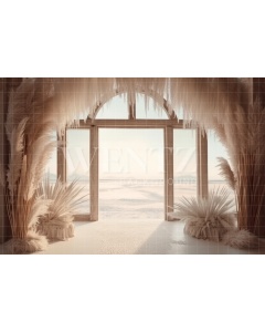 Fabric Photography Background Boho Scenery with Pampas Grass / Backdrop 3077