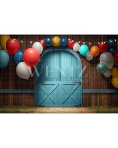 Fabric Photography Background Cake Smash Candy Blue Door / Backdrop 3120