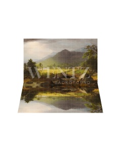 Fabric Photography Background Landscape with Lake / Backdrop 3182