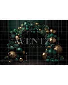 Fabric Photography Background Cake Smash Green and Gold / Backdrop 3190