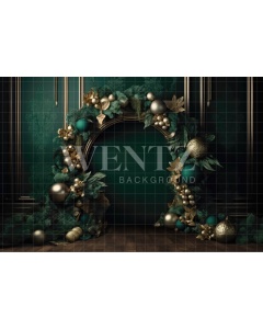 Fabric Photography Background Cake Smash Green and Gold / Backdrop 3193