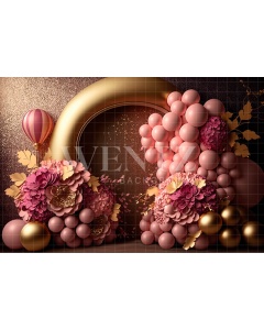 Fabric Photography Background Cake Smash Glitter Pink and Gold / Backdrop 3194