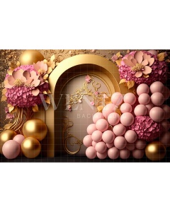 Fabric Photography Background Cake Smash Glitter Pink and Gold / Backdrop 3195