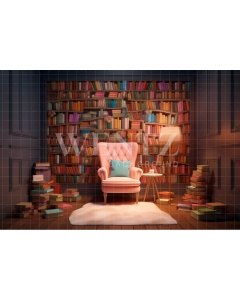 Fabric Photography Background Colorful Library / Backdrop 3201