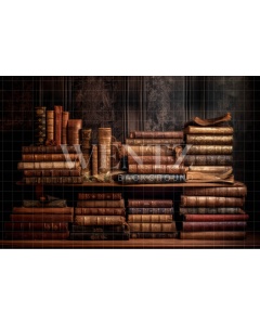 Fabric Photography Background Set with Books / Backdrop 3208