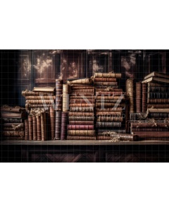 Fabric Photography Background Set with Books / Backdrop 3213